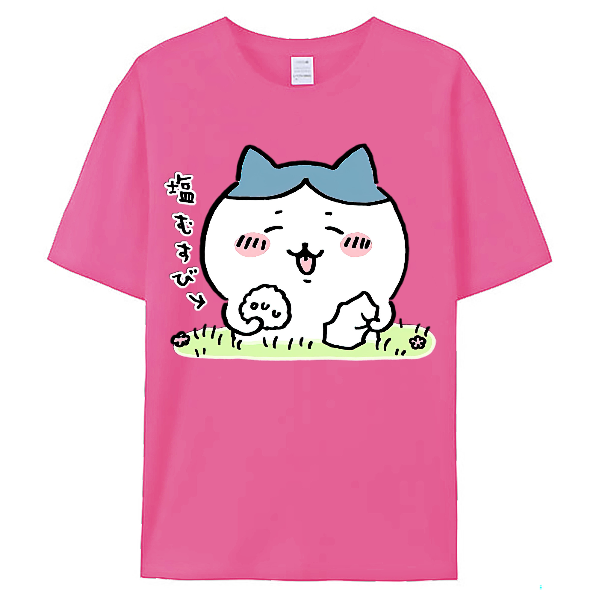 （画像用） ちいかわ ハチワレ Chii-kawa hachiware レディースカジュアルプリントTシャツ（綿100％）